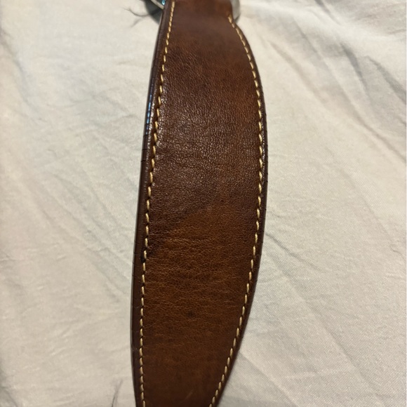 Authentic Vintage Prada Tote Blue Jean Bag Brown Leather Handle - Picture 4 of 12